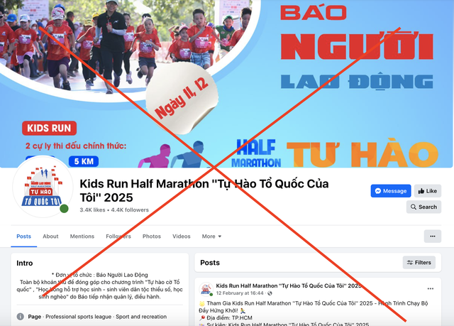 Cảnh báo fanpage giả mạo Giải Half Marathon 