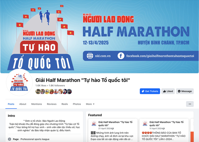 Cảnh báo fanpage giả mạo Giải Half Marathon 