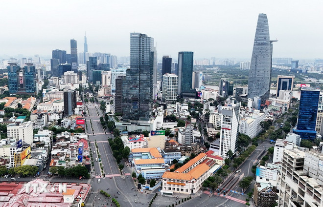 Khu vực trung tâm Thành phố Hồ Chí Minh. (Ảnh: Hồng Đạt/TTXVN) ttxvn-thanh-pho-ho-chi-minh.jpg