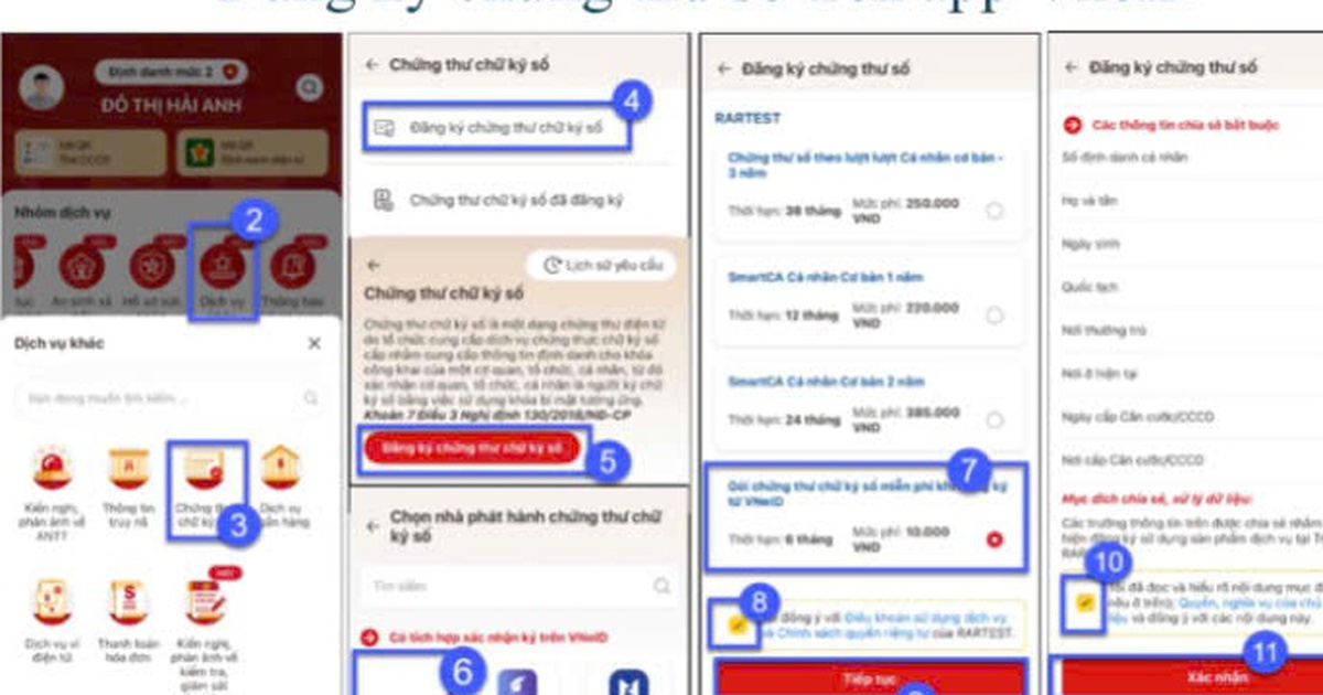 Hướng dẫn người dân đăng ký, sử dụng chứng thư chữ ký số trên VNeID