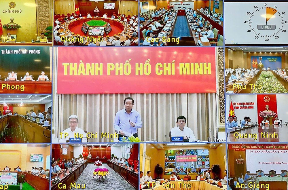 Chủ tịch UBND TPHCM Nguyễn Văn Được phát biểu tại phiên họp Chính phủ, chiều 3-7. Ảnh: VIẾT CHUNG 1.jpg