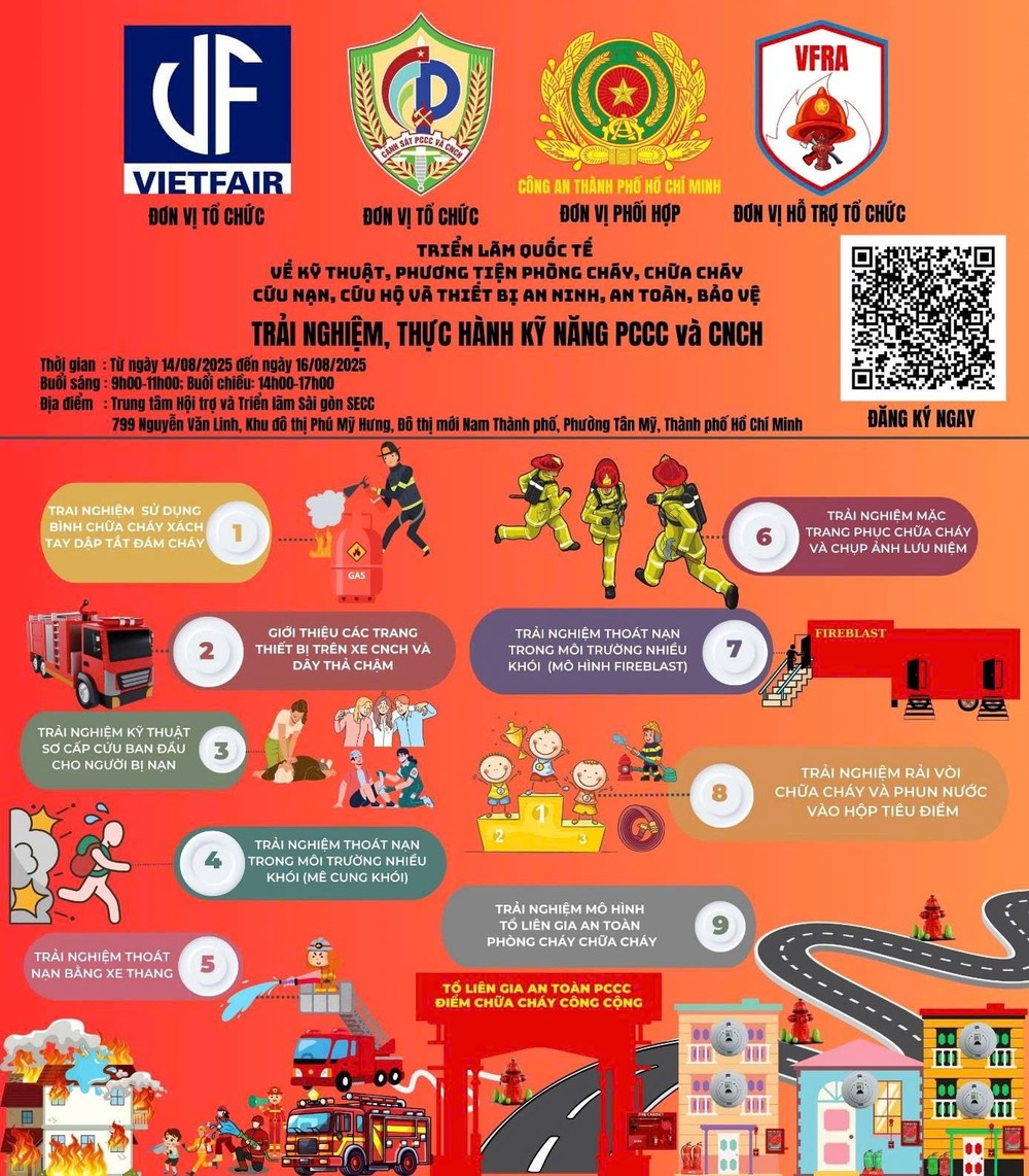 Các hoạt động trải nghiệm mà người dân được tham gia tại Secutech VietNam 2025. TP.HCM: Triển lãm quốc tế và những kỹ năng cần biết về phòng cháy, chữa cháy