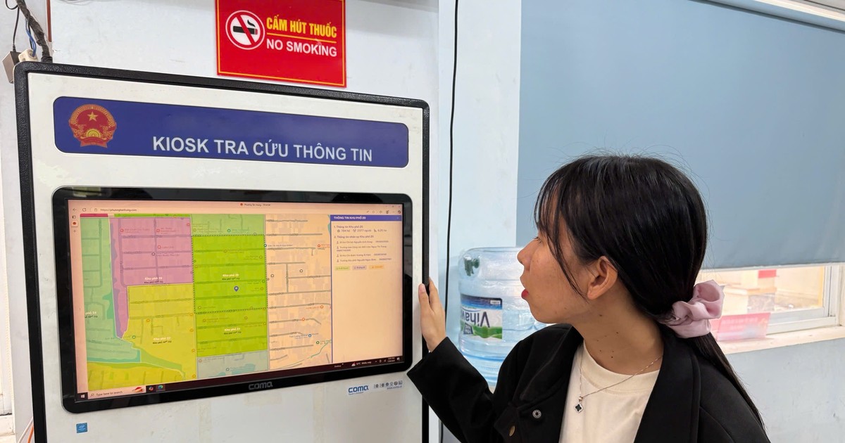 Độc đáo mô hình quét căn cước ra tờ khai ở phường Tân Hưng