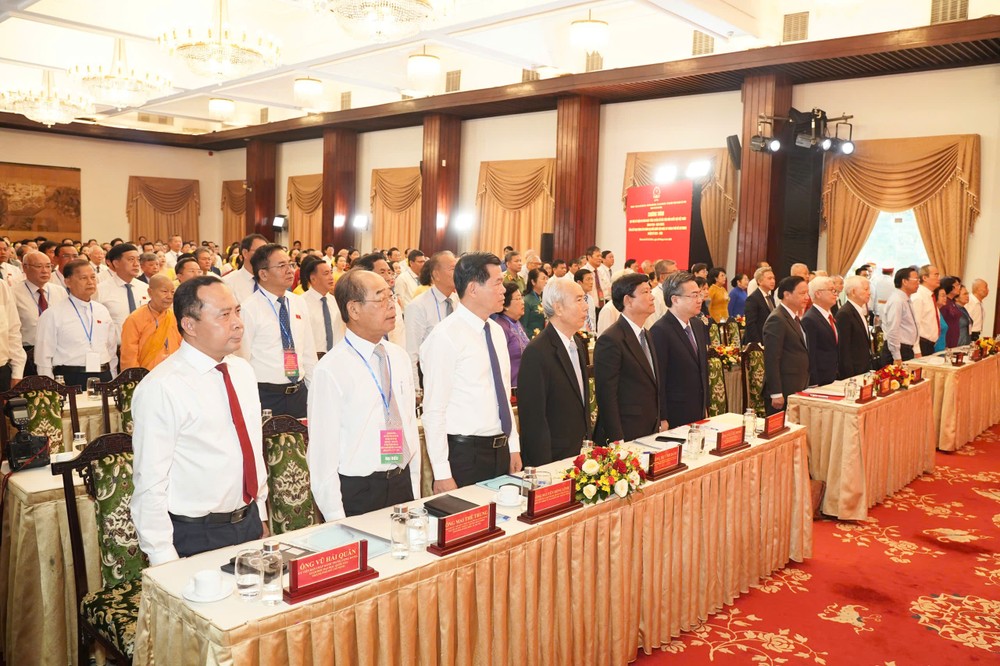 Các đại biểu tham dự chương trình họp mặt. Ảnh: THUẬN VĂN Ông Nguyễn Văn Lợi: 'Đoàn ĐBQH TP.HCM hợp nhất là hiện thân của tầm vóc mới'