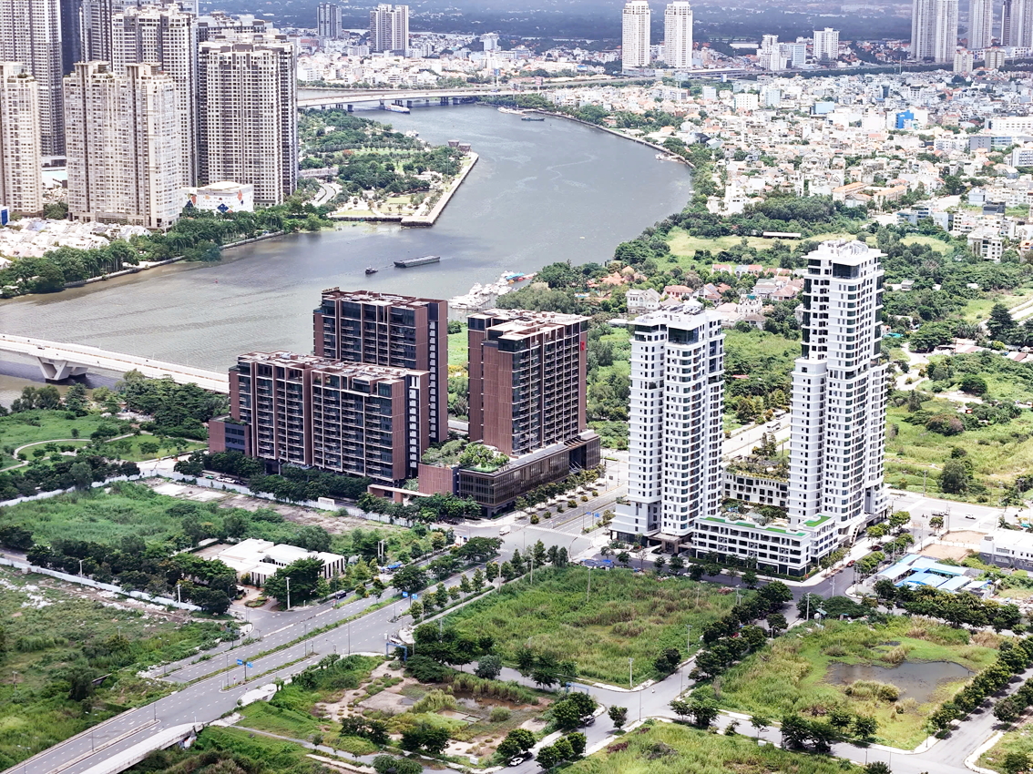 Giá căn hộ chung cư trong khu đô thị Thủ Thiêm cao ngang hoặc hơn giá nhà phố ở gần đó