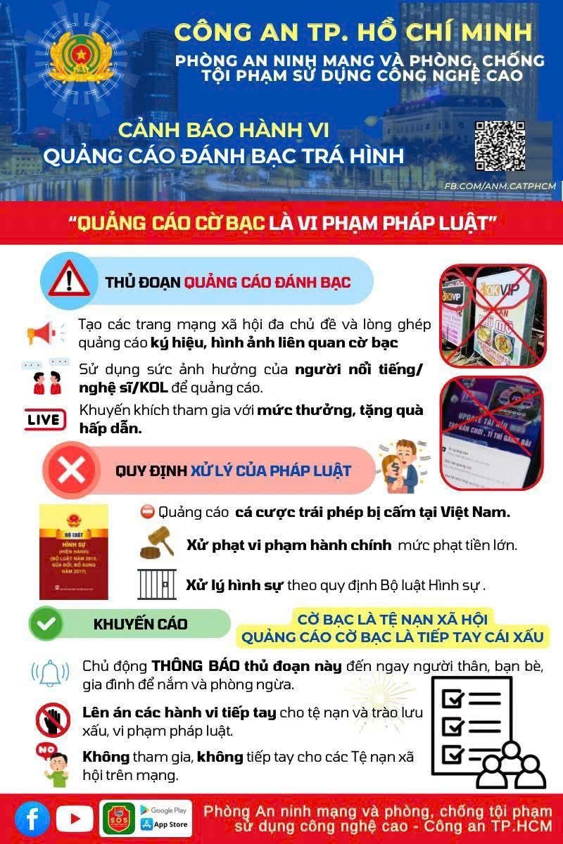 cong an tp.hcm khuyen cao nguoi dan khong tiep tay quang cao co bac tren mang hinh anh 1