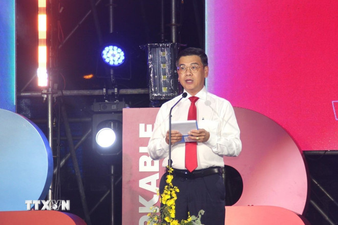 Ông Nguyễn Văn Dũng, Phó Chủ tịch Ủy ban Nhân dân Thành phố Hồ Chí Minh phát biểu tại Lễ phát động. (Ảnh: Mỹ Phương/TTXVN) ttxvn-ho-chi-minh1.jpg