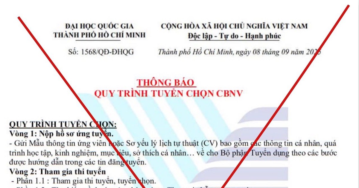 ĐH Quốc gia TP.HCM bị mạo danh để tuyển dụng, kêu gọi từ thiện