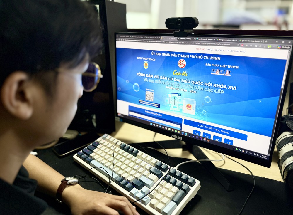 Từ 15 tuổi đã có thể tham gia thi tìm hiểu pháp luật bầu cử. Ảnh: TRẦN MINH IMG_3668.jpeg