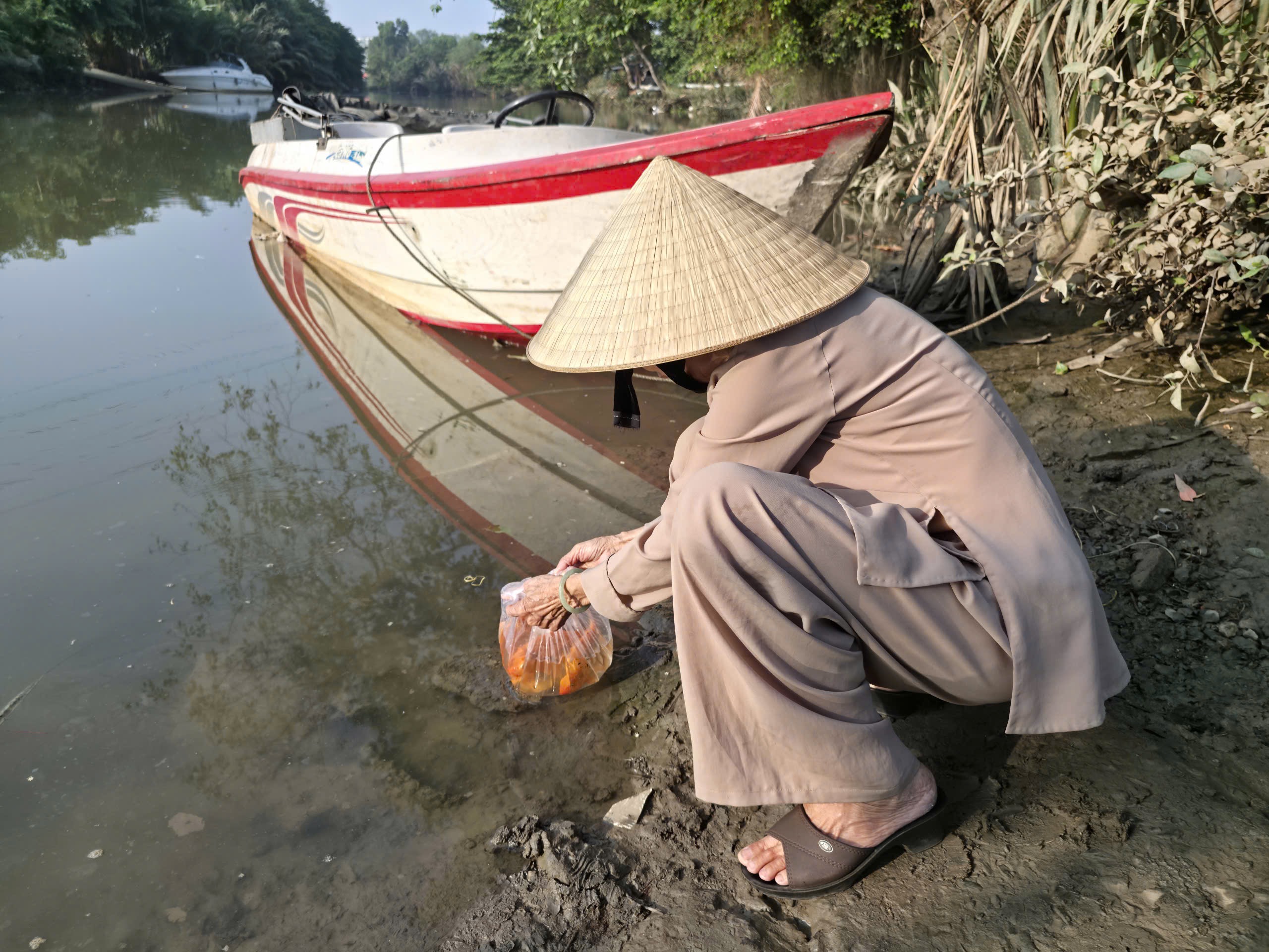 Người dân TP HCM đi thả cá chép từ sáng sớm - Ảnh 12.