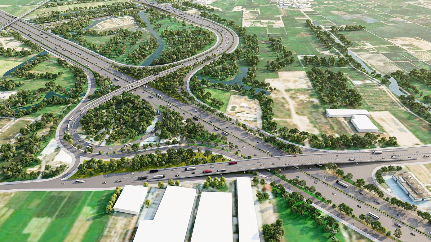 Phối cảnh nút giao cao tốc TPHCM - Mộc Bài với đường Vành đai 3 TPHCM. Ảnh: Ban Giao thông TPHCM image-6017.jpg