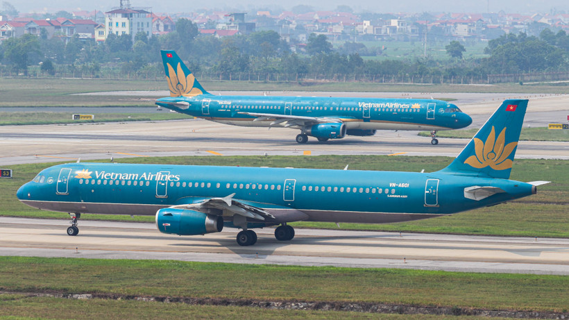 Máy bay của Hãng hàng không Vietnam Airlines tại một sân bay nước ta. (Ảnh: PV/Vietnam+)