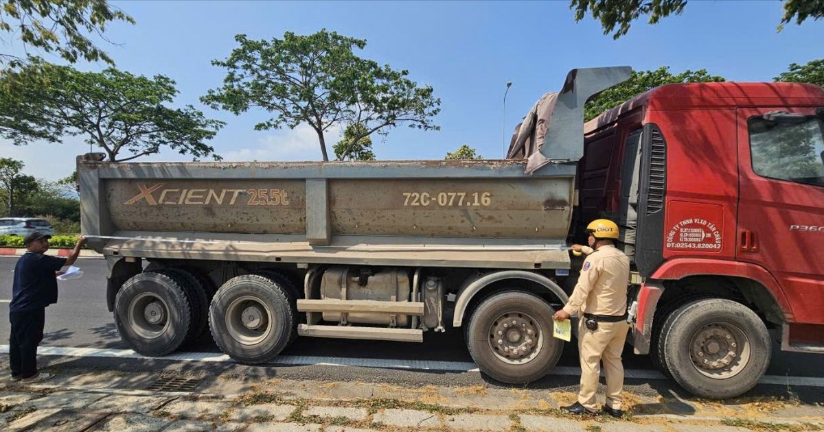 CSGT TP.HCM tổng kiểm tra xe tải tự đổ trên 15 tấn