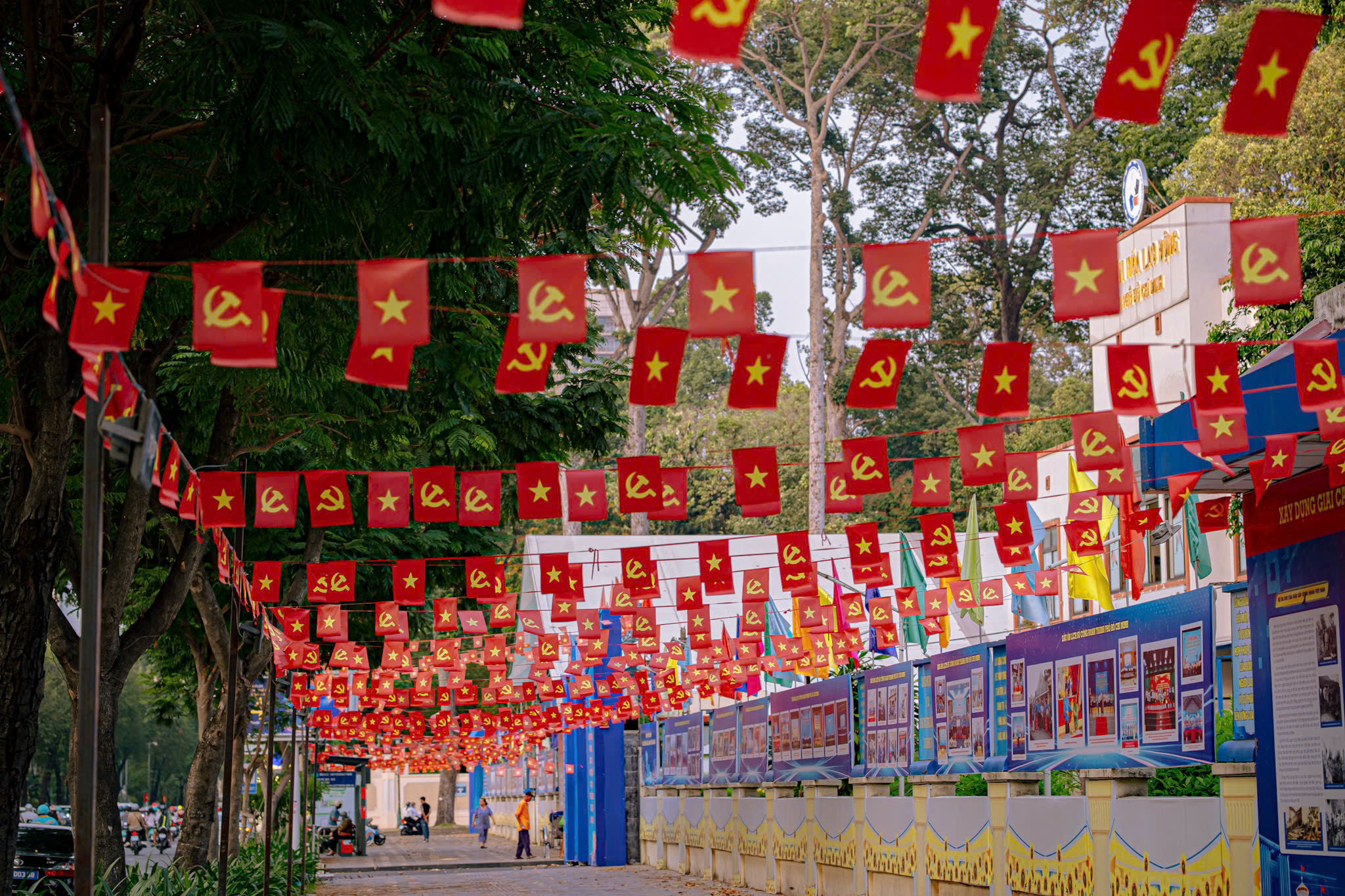 Con đường ở TP.HCM rợp sắc cờ Tổ quốc, nhìn là thấy tự hào - Ảnh 3.