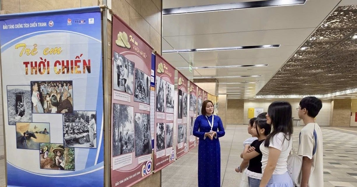 Triển lãm 'Trẻ em thời chiến' lần đầu được tổ chức tại ga metro số 1 TP.HCM