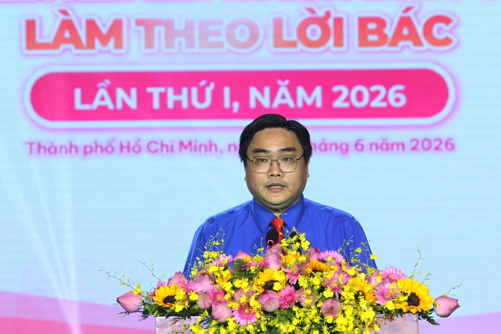 Đồng chí Ngô Minh Hải phát biểu tại chương trình. Ảnh: DŨNG PHƯƠNG z7987411874292_6ace04187e0376f515bb2be821e1f16e.jpg