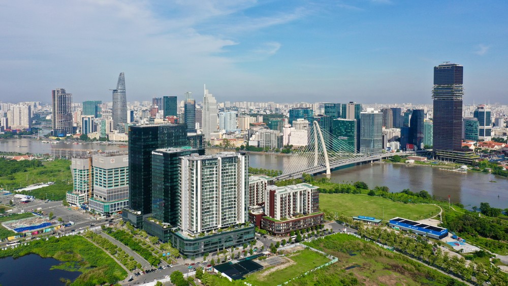 Khu lõi Khu đô thị mới Thủ Thiêm nằm đối diện trung tâm hiện hữu của TPHCM qua sông Sài Gòn, được định hướng trở thành trung tâm tài chính quốc tế trong tương lai. Ảnh: HOÀNG HÙNG IMG_0529.jpeg