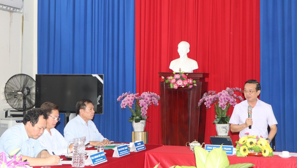 Phó Chủ tịch UBND TPHCM Bùi Minh Thạnh phát biểu chỉ đạo tại biểu làm việc. Ảnh: THÀNH HUY IMG_8697.JPG