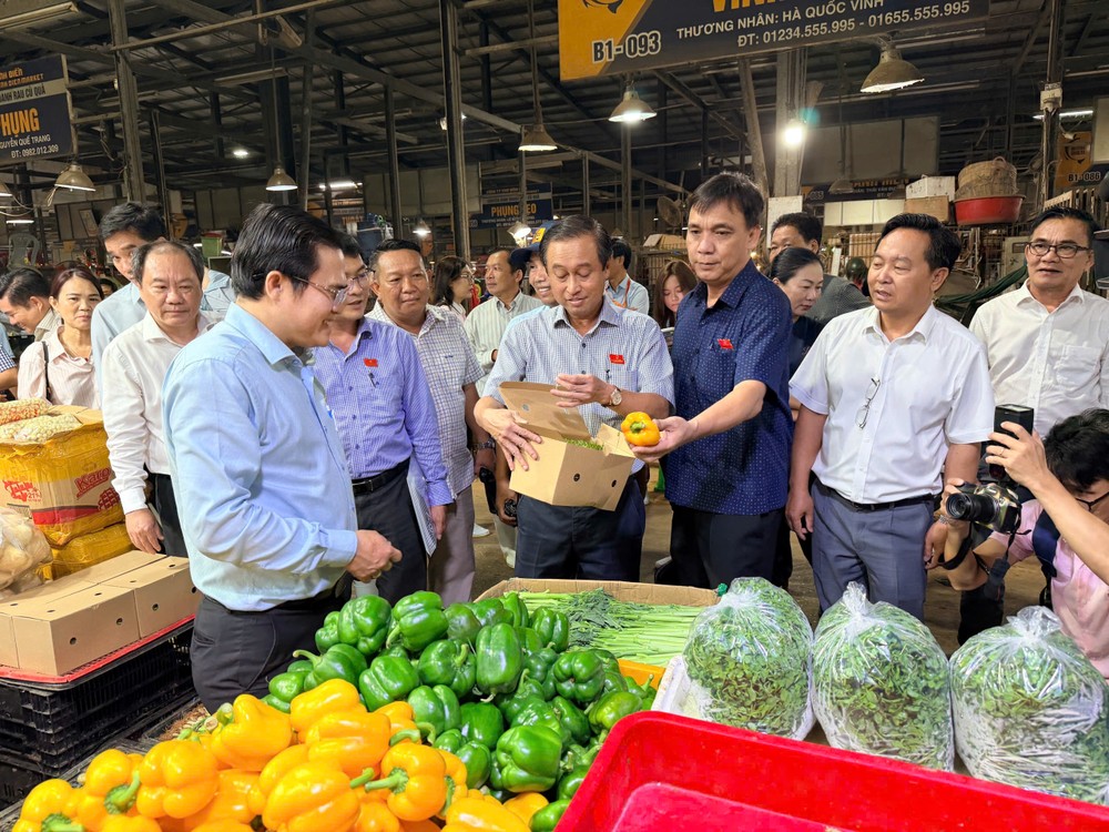 Đồng chí Huỳnh Thanh Nhân, Phó Chủ tịch HĐND TPHCM, Trưởng đoàn giám sát kiểm tra sản phẩm rau củ tại chợ đầu mối Bình Điền. Ảnh: HOÀNG HÙNG Đồng chí Huỳnh Thanh Nhân, Phó Chủ tịch HĐND TPHCM, Trưởng đoàn giám sát kiểm tra sản phẩm rau củ tại chợ đầu mối Bình Điền. Ảnh: HOÀNG HÙNG