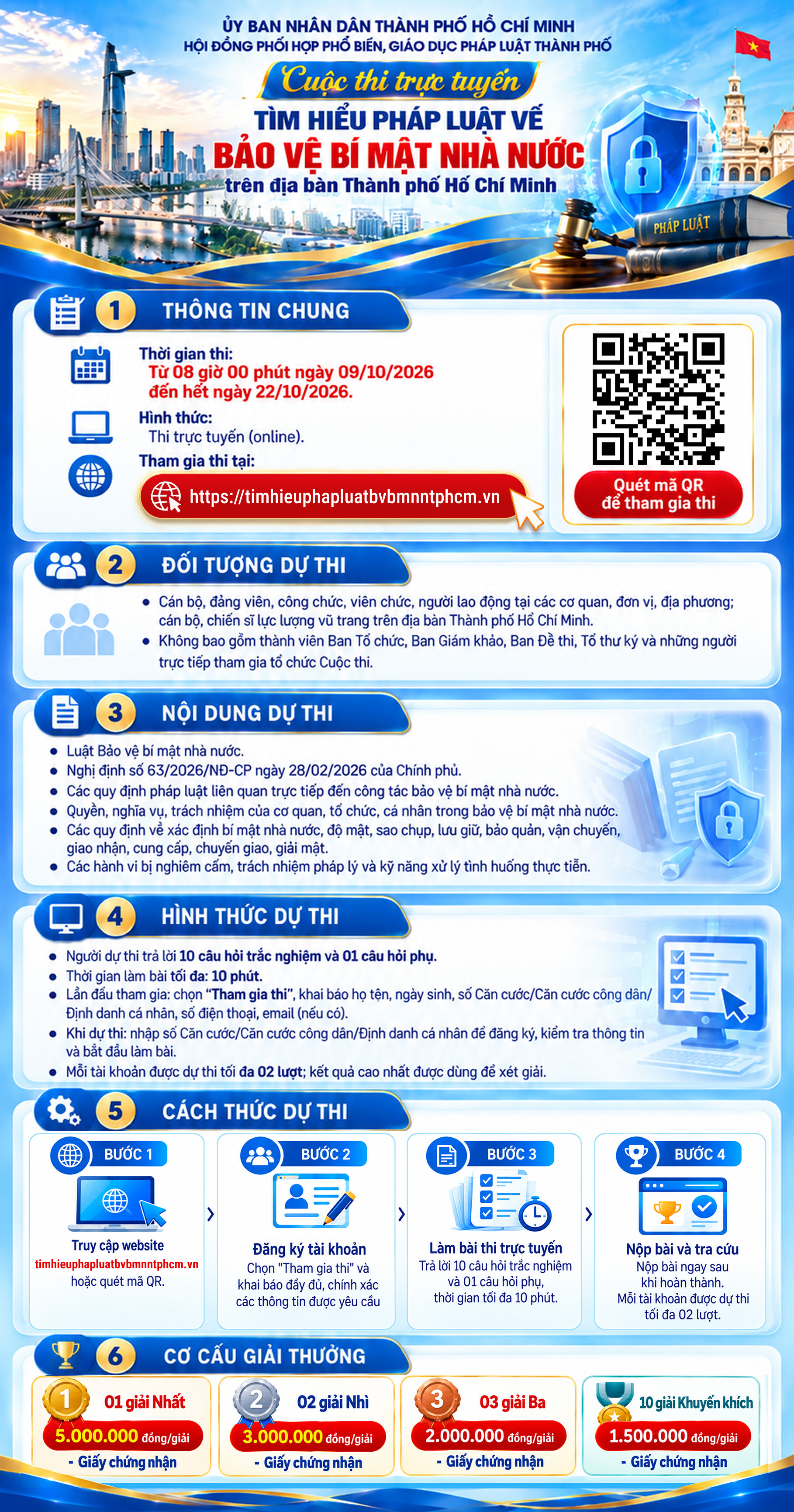 TP.HCM phát động cuộc thi trực tuyến tìm hiểu pháp luật về bảo vệ bí mật nhà nước với 16 giải thưởng - Ảnh 1.