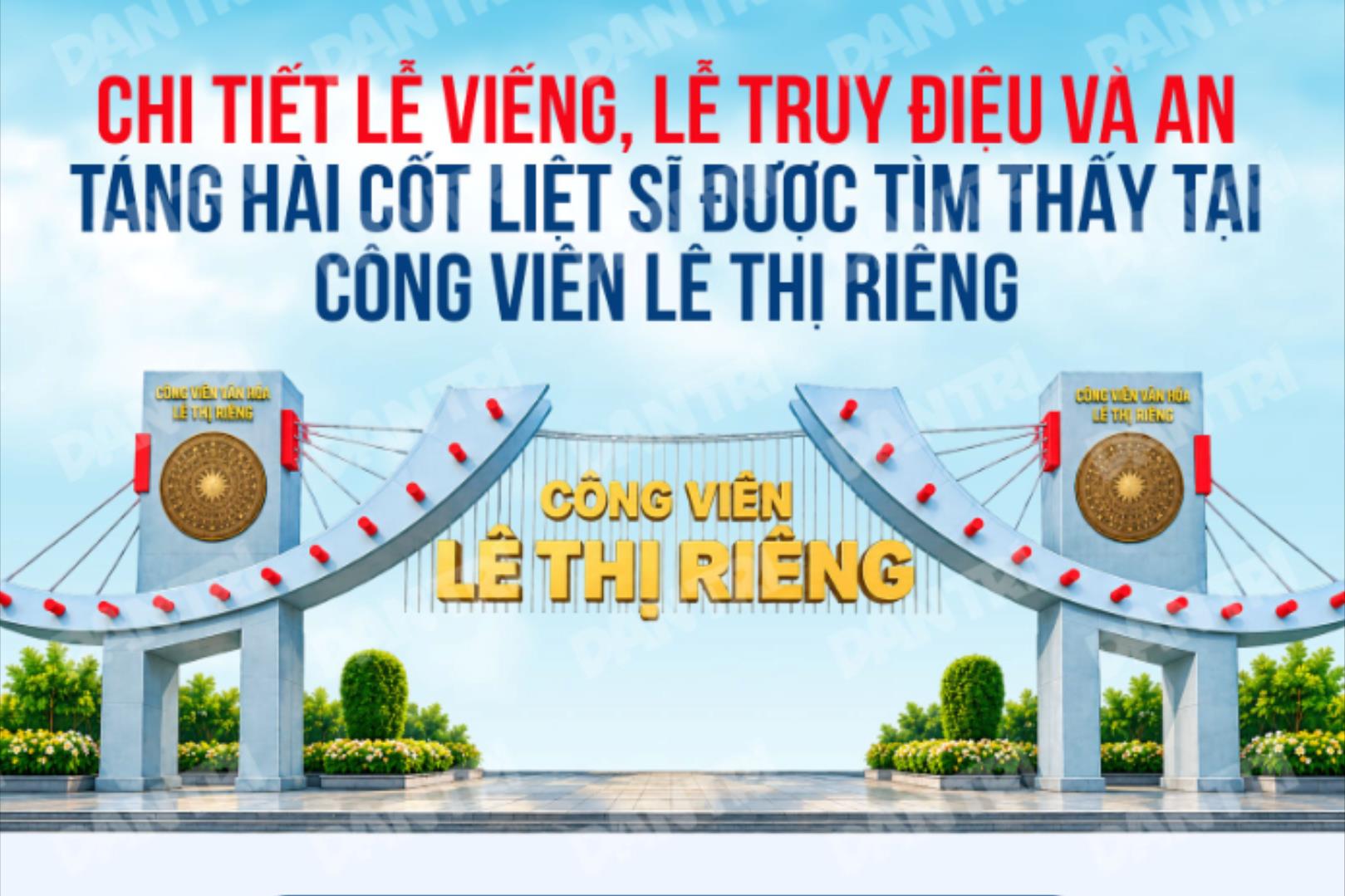 Lộ trình đưa 731 hài cốt liệt sĩ từ Công viên Lê Thị Riêng đến nghĩa trang