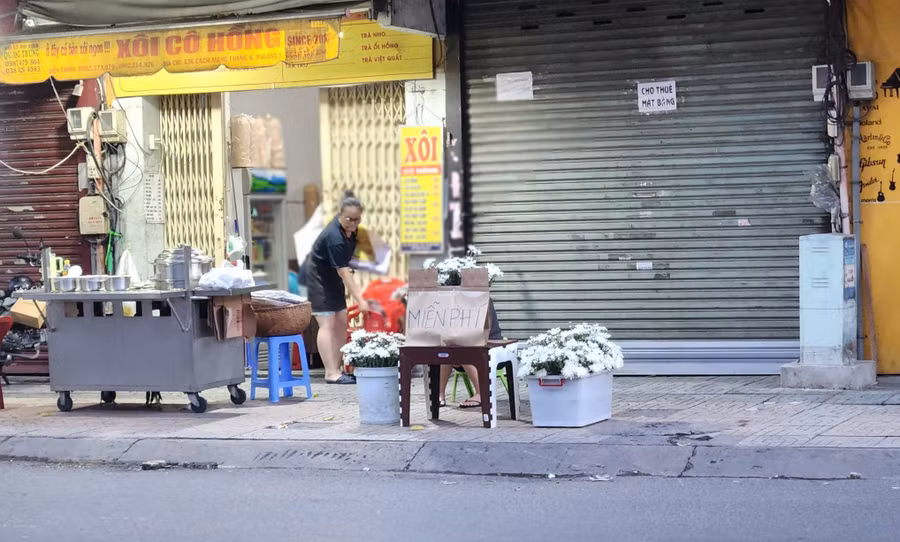 Trên các tuyến đường, nhiều người dân đã chuẩn bị sẵn những bông hoa cúc trắng miễn phí, tạo điều kiện cho người đi đường có thể bày tỏ lòng thành kính khi đoàn xe chở hài cốt liệt sĩ đi qua. 1000199952.jpg