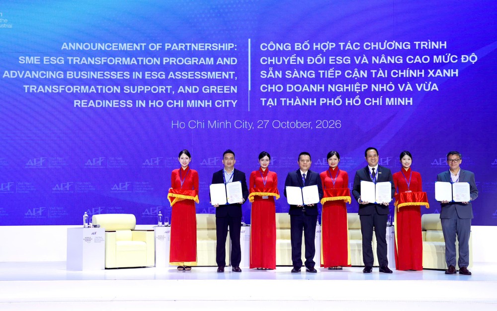 Nhiều dự án hợp tác sẽ được công bố tại Diễn đàn Kinh tế Mùa thu 2026 (Công bố dự án hỗ trợ 200 doanh nghiệp thực hành ESG). Ảnh: HÙNG - TRIỀU 1793079167823_1178196878689185148_g8622846042675165583_7c58deab75f9ae8633259b2daf9e3a0f.jpg